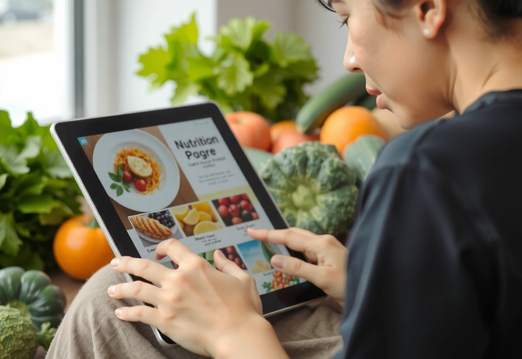 Person, die sich über ihre Ernährungsziele informiert