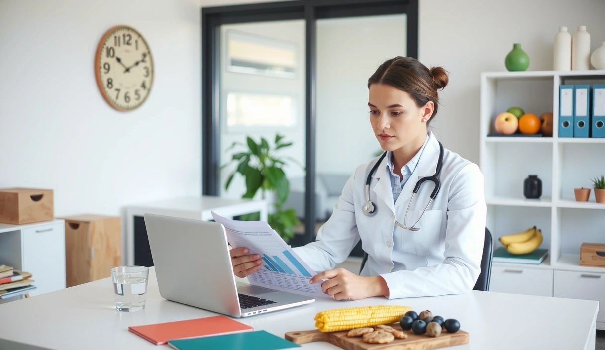 Ernährungsberaterin bei der Arbeit in einem Büro